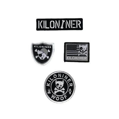 4 Pack - Mini Black and White Logo Patches